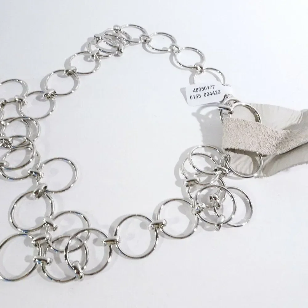 Urban Outfitters Metal Chain Hook Belt Silver NWT 38.50  S/M M/L